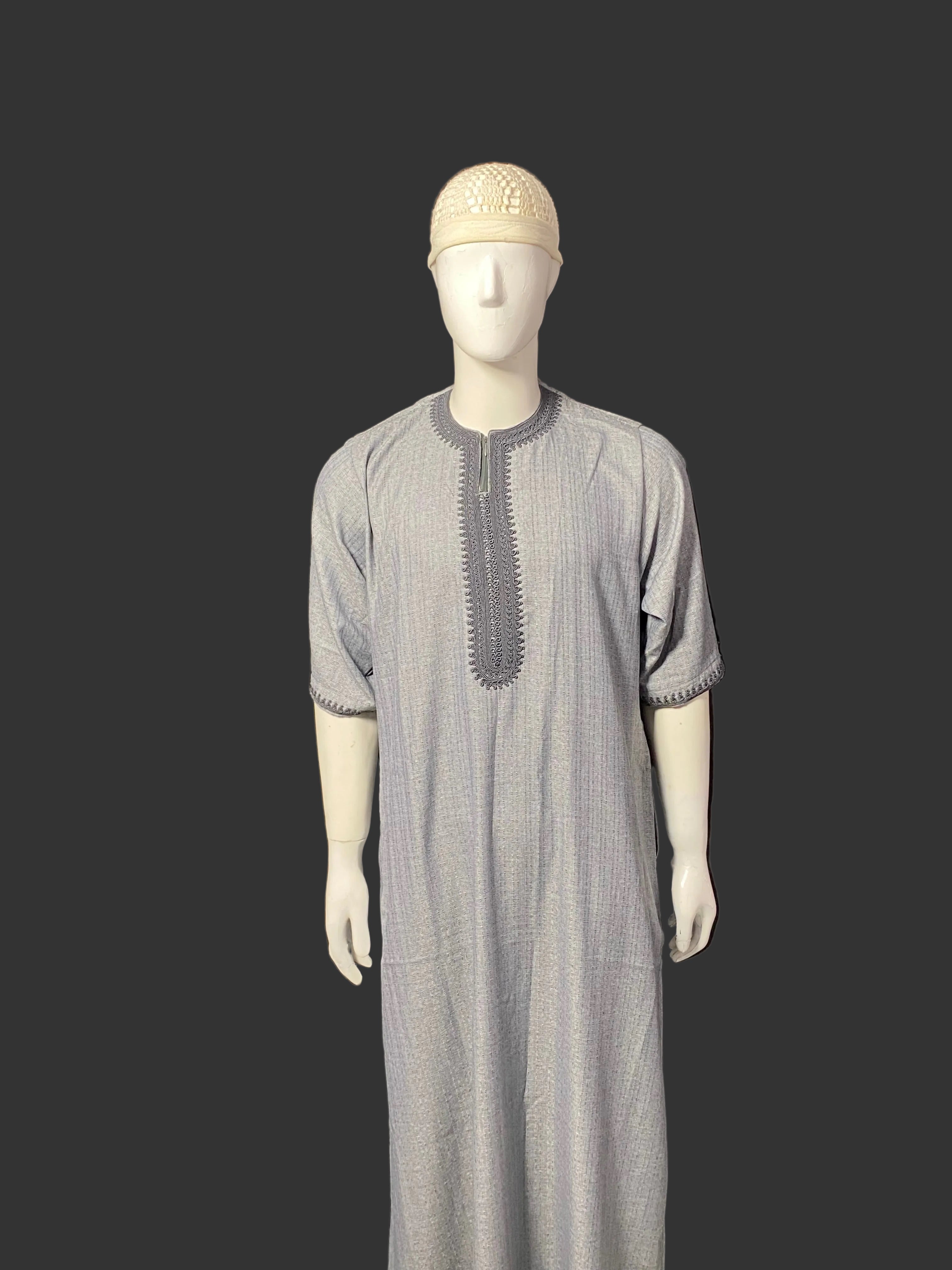 Djellaba marocaine collection été Emir (Gris) 🌫️                         (La chéchia n’est pas offerte)